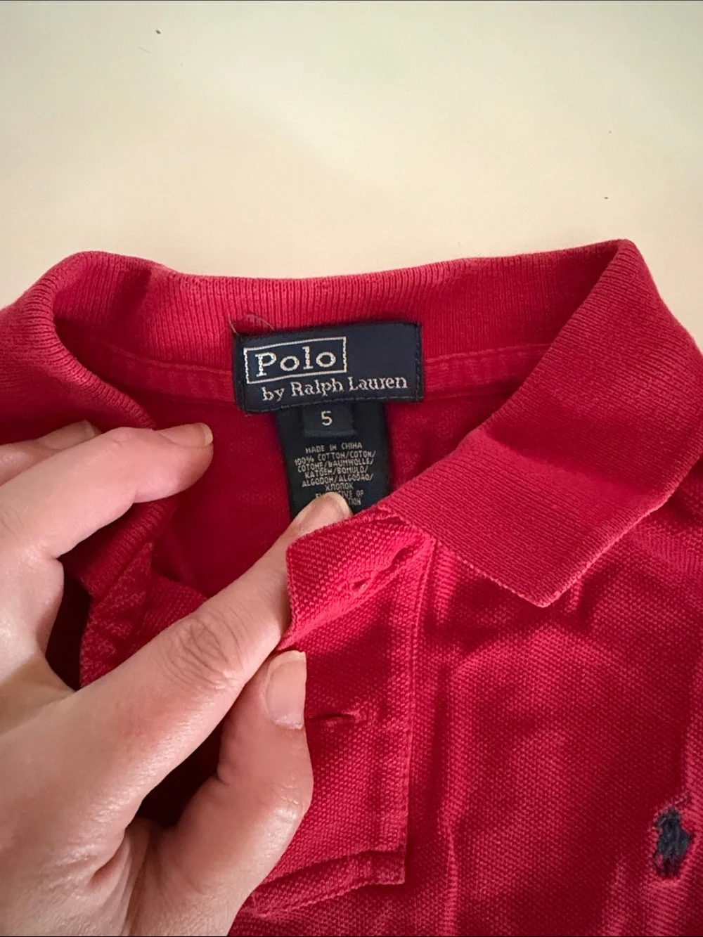 Ralph Lauren Red Boys Polo with Navy Pony